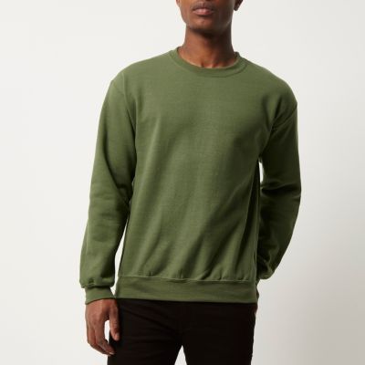 Dark green crew neck sweatshirt